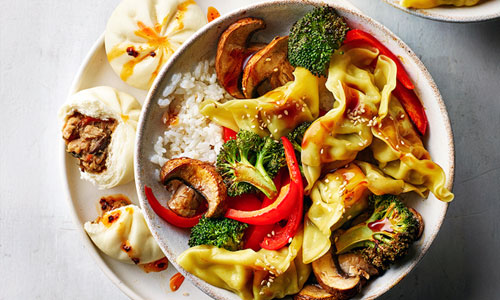 Bao Bun Rice Plate